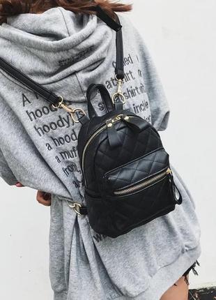 Жіночий стеганний міні рюкзак сумочка маленький рюкзачок сумка8 фото
