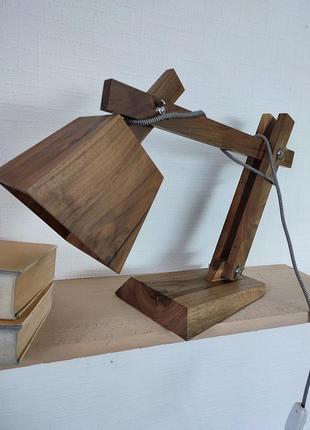 Дерев'яна лампа ручної роботи3 фото