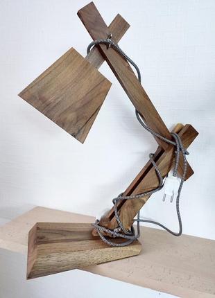 Дерев'яна лампа ручної роботи5 фото