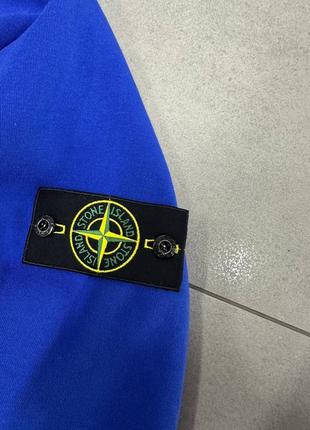 Худи stone island синий6 фото