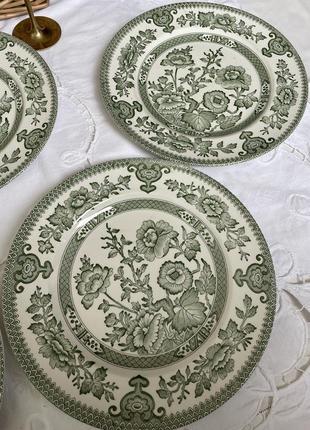 Винтажные английские тарелки vintage english ironstone tableware indian tree4 фото