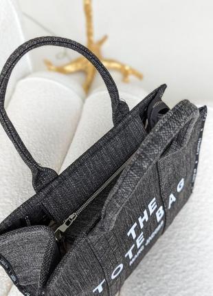 Сумка жіноча марк джейкобс шопер графіт текстильний marc jacobs tote bag шопер2 фото