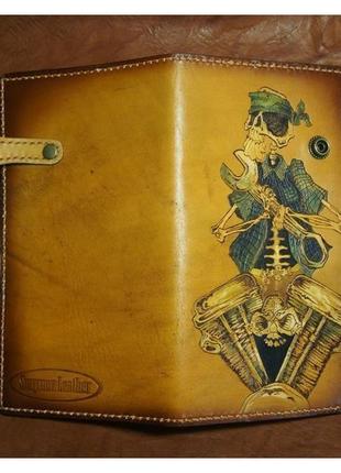 Кожаный тревел кошелёк, мужской кошелёк механику, подарок механику2 фото