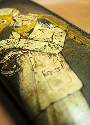 Кошелек чумной доктор, кожаное портмоне, кошелёк с рисунком