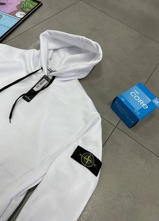 Худи stone island белый2 фото