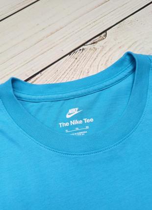 Чоловіча бавовняна футболка nike tee / найк оригінал / блакитна синя6 фото