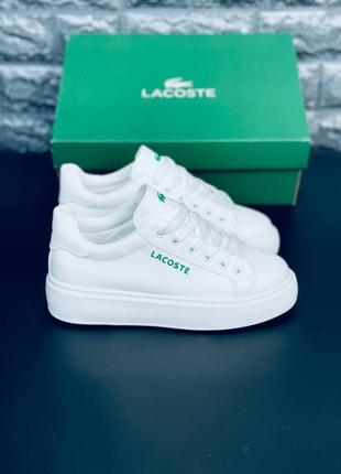 Женские кроссовки лакоста белые кроссовки lacoste5 фото