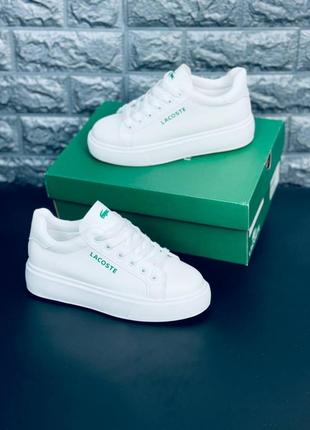 Женские кроссовки лакоста белые кроссовки lacoste2 фото