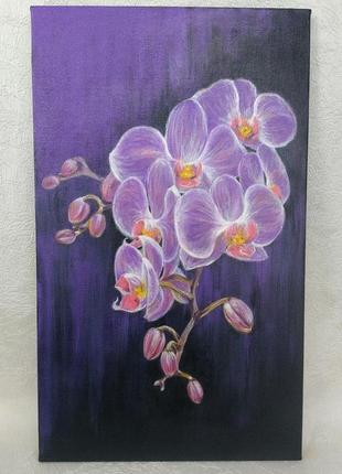 Картина акриловими фарбами орхідея1 фото