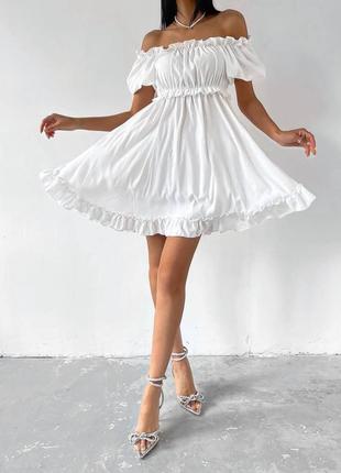 Сукня плаття міні коротка з воланами селянка бейбі долл2 фото