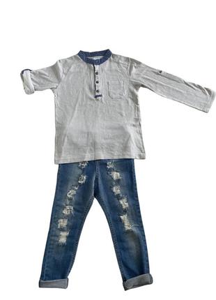 Реглан /рубашка / футболка zara размер 110, джинсы coconudina