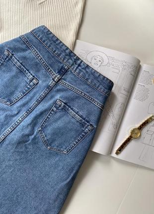 Джинсова спідниця міді на ґудзиках розмір xs (6) юбка джинс5 фото