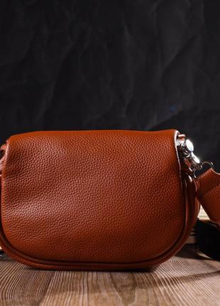 Стильная женская сумка через плечо из натуральной кожи 22112 vintage рыжая7 фото