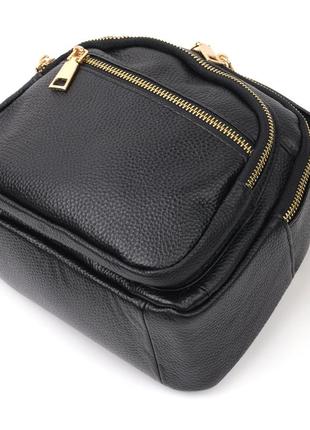 Стильна жіноча сумка vintage 20688 чорний3 фото