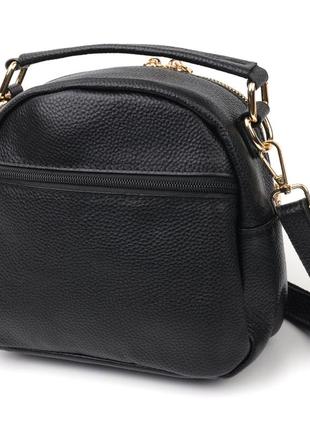 Стильна жіноча сумка vintage 20688 чорний2 фото