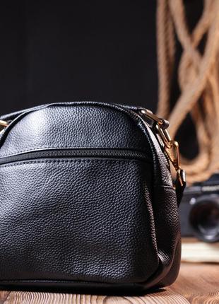 Стильна жіноча сумка vintage 20688 чорний8 фото