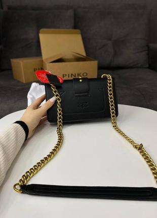 Сумка клатч premium pinko mini love bag one simply black/gold3 фото