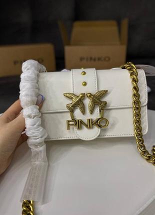 Сумка клатч premium pinko mini love bag one simply white/gold1 фото