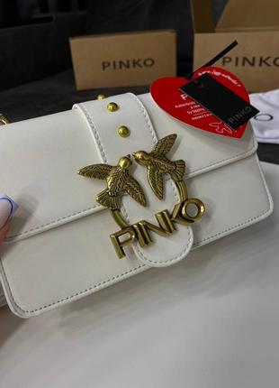 Сумка клатч premium pinko mini love bag one simply white/gold5 фото