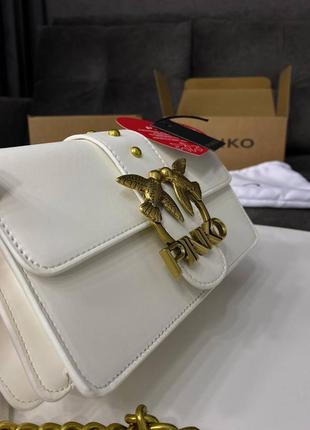 Сумка клатч premium pinko mini love bag one simply white/gold8 фото