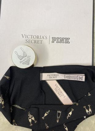 Трусики стринги victoria’s secret xs s m бесшовные черные с шампанским   оригинал виктория сикрет3 фото