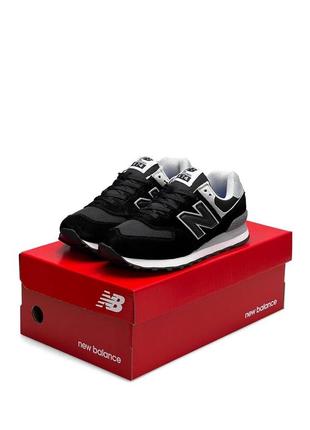 Кроссовки new balance 574 черные с белым8 фото