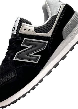 Кроссовки new balance 574 черные с белым9 фото