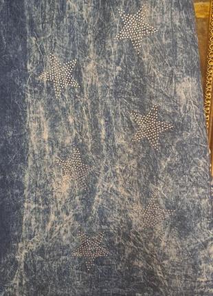 Легенька джинсова сукня в стразах р. l2 фото