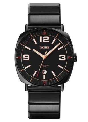 Чоловічий класичний годинник skmei 9280 (чорний)1 фото