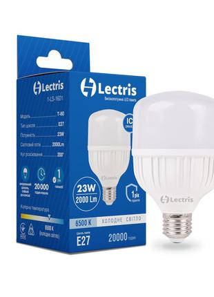 Світлодіодна високопотужна лампа lectris t100 23w 6500k 220v e27 1-lc-1601
