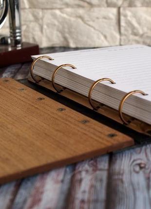 Персоналізований дерев'яний блокнот для чоловіка. колекція suprematic notes #29 фото