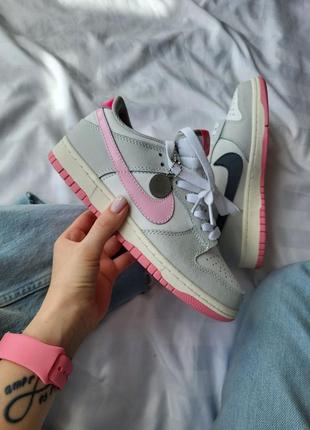 Кросівки nike sb dunk low pink grey2 фото