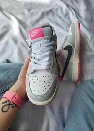 Кросівки nike sb dunk low pink grey5 фото