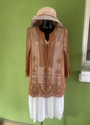 Ажурная блуза хлопок