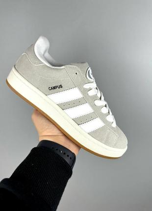 Adidas campus grey white5 фото