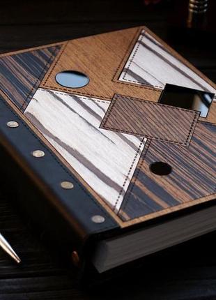Персонализированный деревянный блокнот для мужчины. коллекция suprematic notes #56 фото