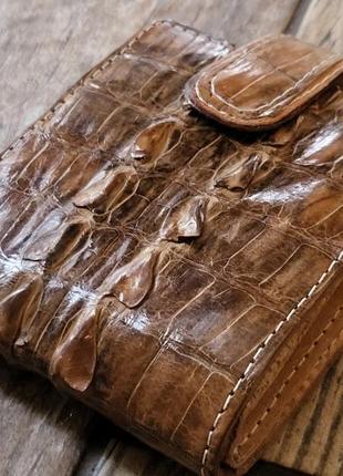 Кожаный кошелёк мужской из кожи крокодила1 фото