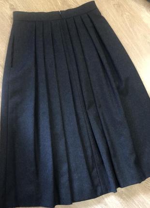 Шикарная шерстяная юбка с карманами5 фото