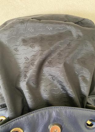 Большая винтажная кожаная сумка-мешок pierre balmain paris 💙8 фото