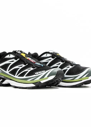 Кросовки salomon xt-6 black green lime1 фото