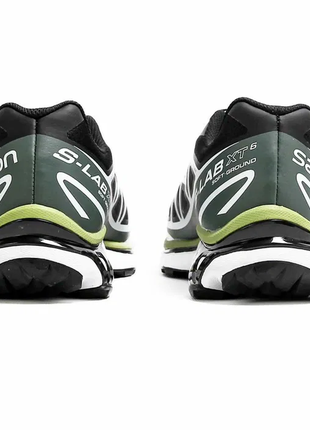 Кросовки salomon xt-6 black green lime6 фото