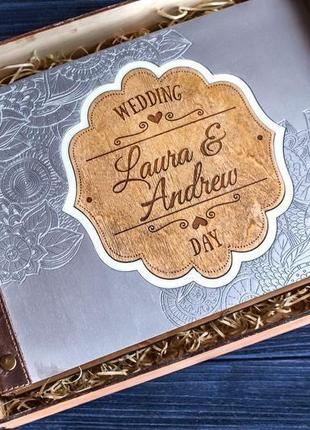 Свадебная фотокнига из дерева. ручная работа.