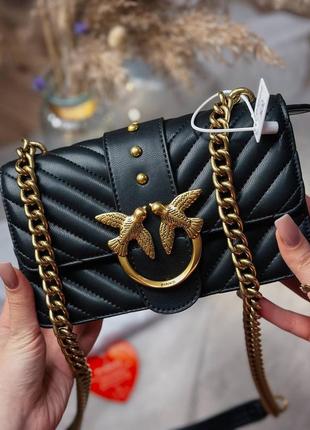 Черная сумка pinko, шикарная сумка pinko