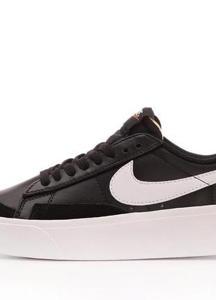 Женские кроссовки черные найк nike Gris blazer black white low, жензинкие кроссовки найк чёрные