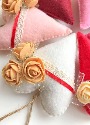 Сердечки-валентинки из фетра,подарки ко дню влюблённых3 фото