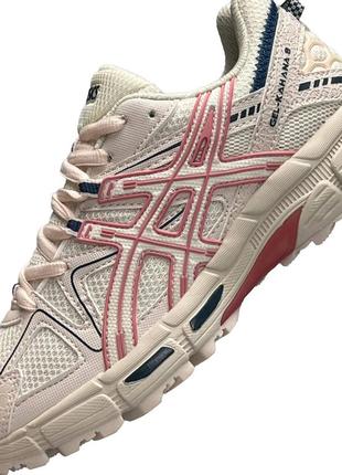 Кроссовки женские для бега asics gel kahana 8 beige красивые бежевые качественные кроссовки асикс демисезонные2 фото