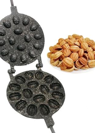 Форма для выпечки орешков орешница с антипригарным гранитным покрытием на 16 орехов1 фото