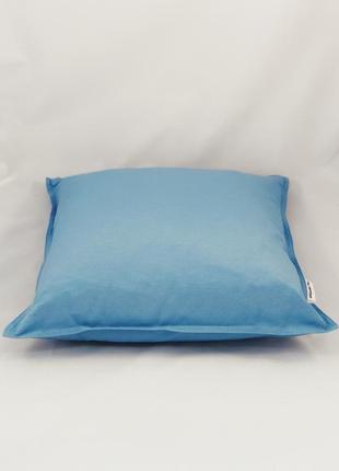 Однотонная цветная диванная подушка. синяя подушка. подушка с замком.4 фото