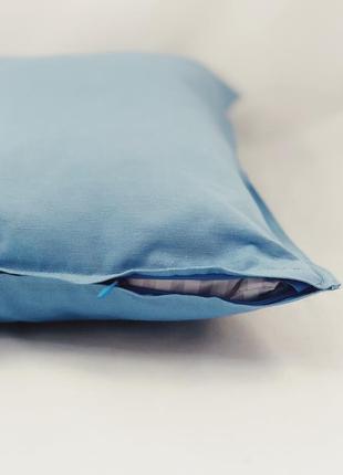 Однотонная цветная диванная подушка. синяя подушка. подушка с замком.3 фото