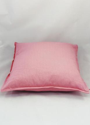 Однотонна кольорова диванна подушка. рожева подушка. подушка з замком.3 фото